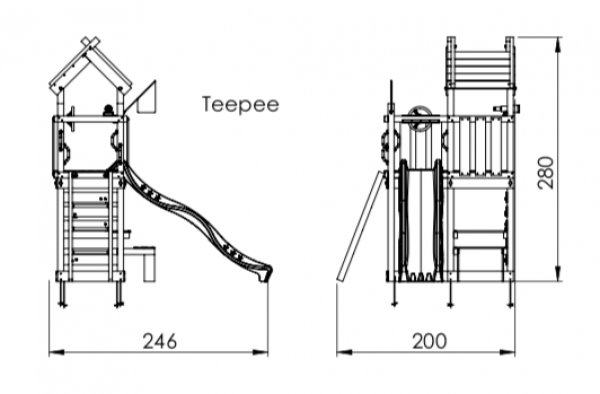 Jungle Gym Teepee kerti játszótér